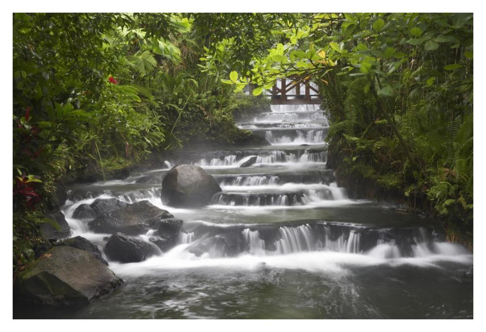 Tabacon River, Cascades And Pools In The Rainforest, Costa Rica-Paper Art-20X14