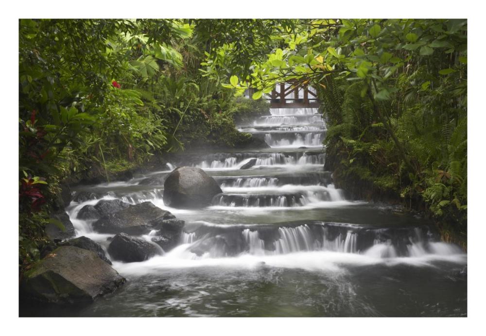 Tabacon River, Cascades And Pools In The Rainforest, Costa Rica-Paper Art-26X18