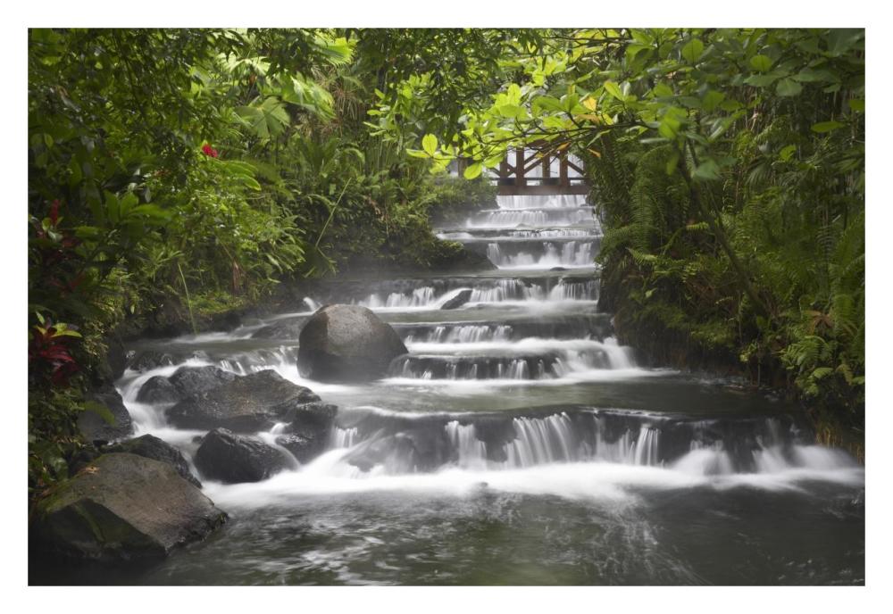 Tabacon River, Cascades And Pools In The Rainforest, Costa Rica-Paper Art-32X22