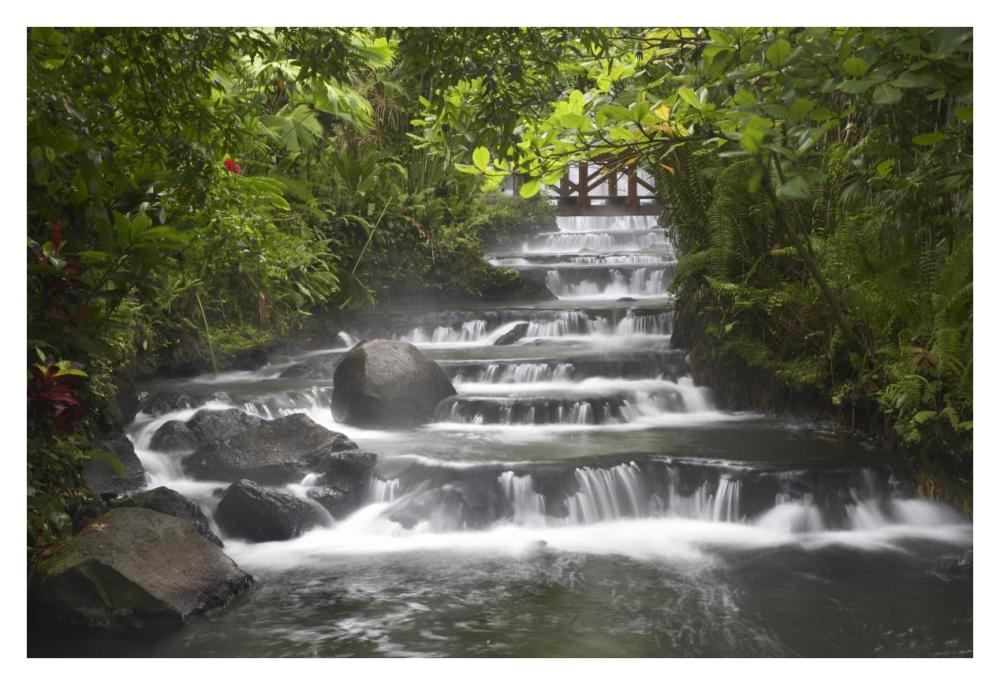 Tabacon River, Cascades And Pools In The Rainforest, Costa Rica-Paper Art-38X26