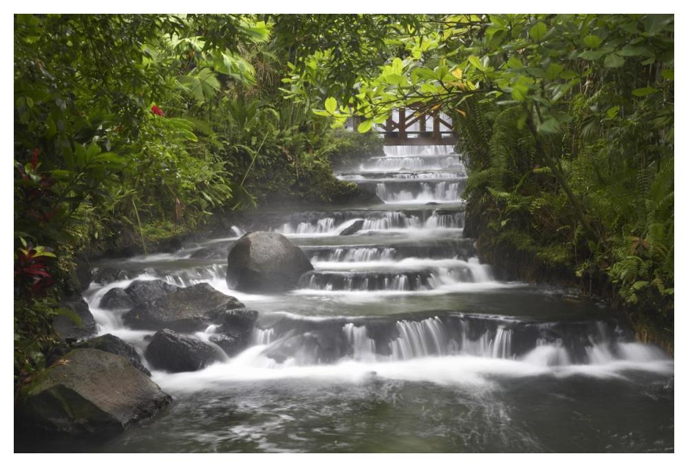 Tabacon River, Cascades And Pools In The Rainforest, Costa Rica-Paper Art-50X34