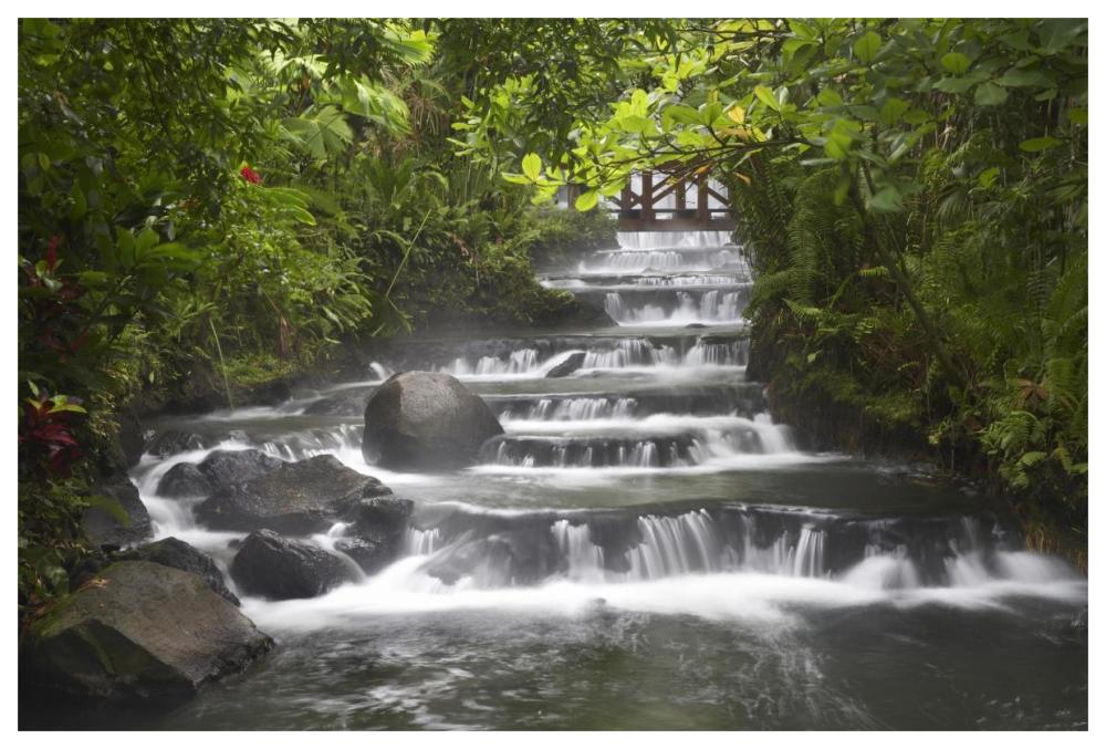 Tabacon River, Cascades And Pools In The Rainforest, Costa Rica-Paper Art-62X42