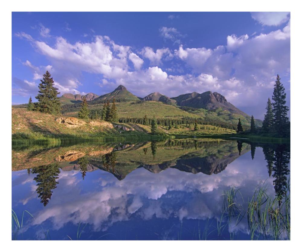 Grand Turk And Sultan Mountain Reflected In Molas Lake, Colorado-Paper Art-26X22