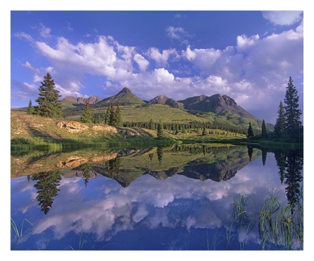 Grand Turk And Sultan Mountain Reflected In Molas Lake, Colorado-Paper Art-30X24
