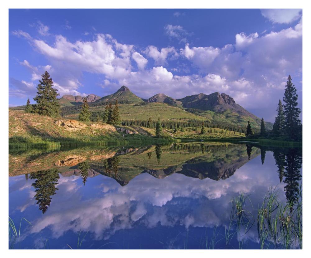 Grand Turk And Sultan Mountain Reflected In Molas Lake, Colorado-Paper Art-37X30