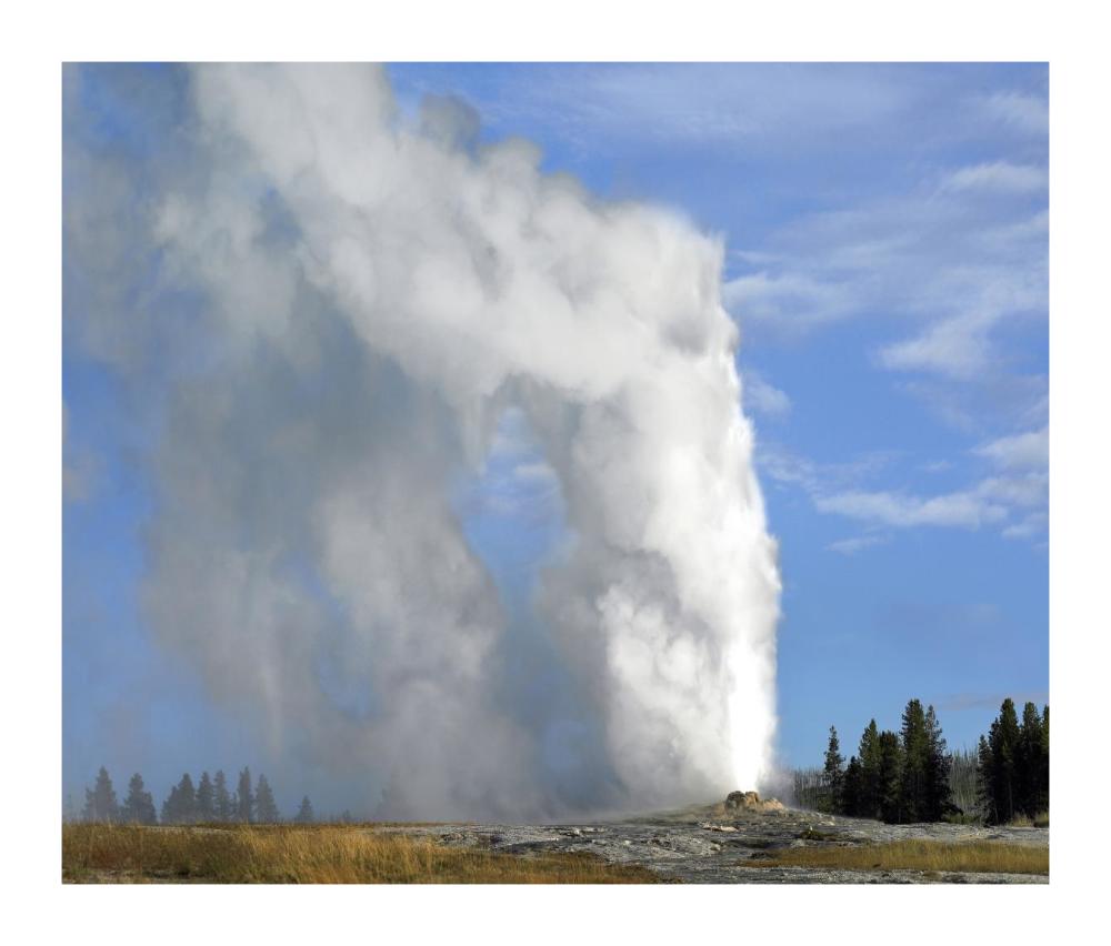 Old Faithful Geyser Spouting, Yellowstone National Park, Wyoming-Paper Art-18X15.28