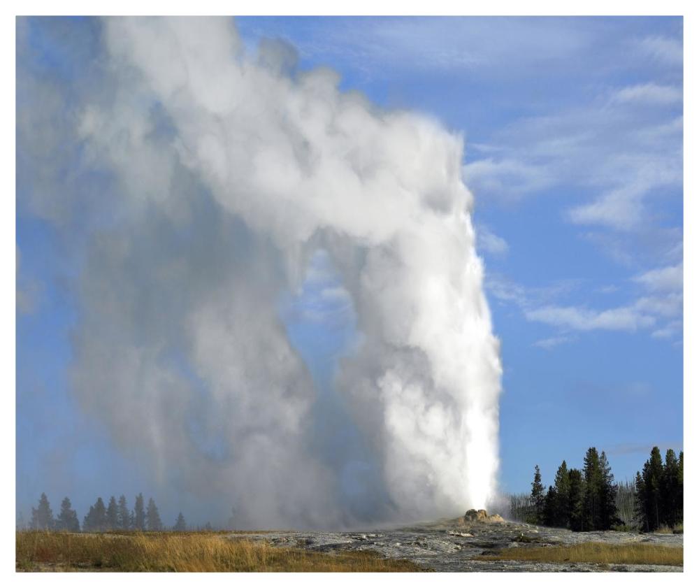 Old Faithful Geyser Spouting, Yellowstone National Park, Wyoming-Paper Art-46X38.52