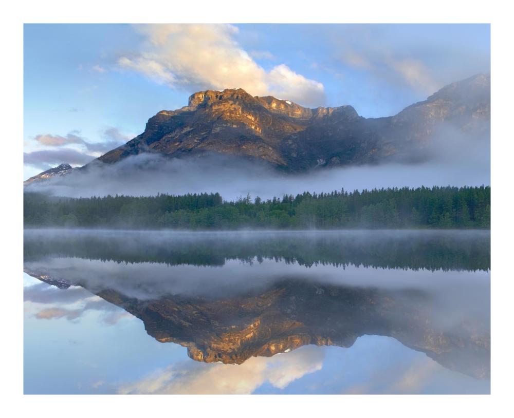 Morning Light On Mt Kidd As Seen From Wedge Pond, Alberta, Canada-Paper Art-22X18