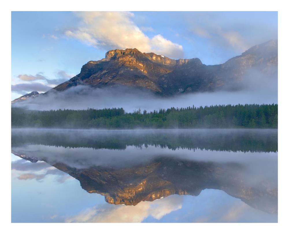 Morning Light On Mt Kidd As Seen From Wedge Pond, Alberta, Canada-Paper Art-26X22