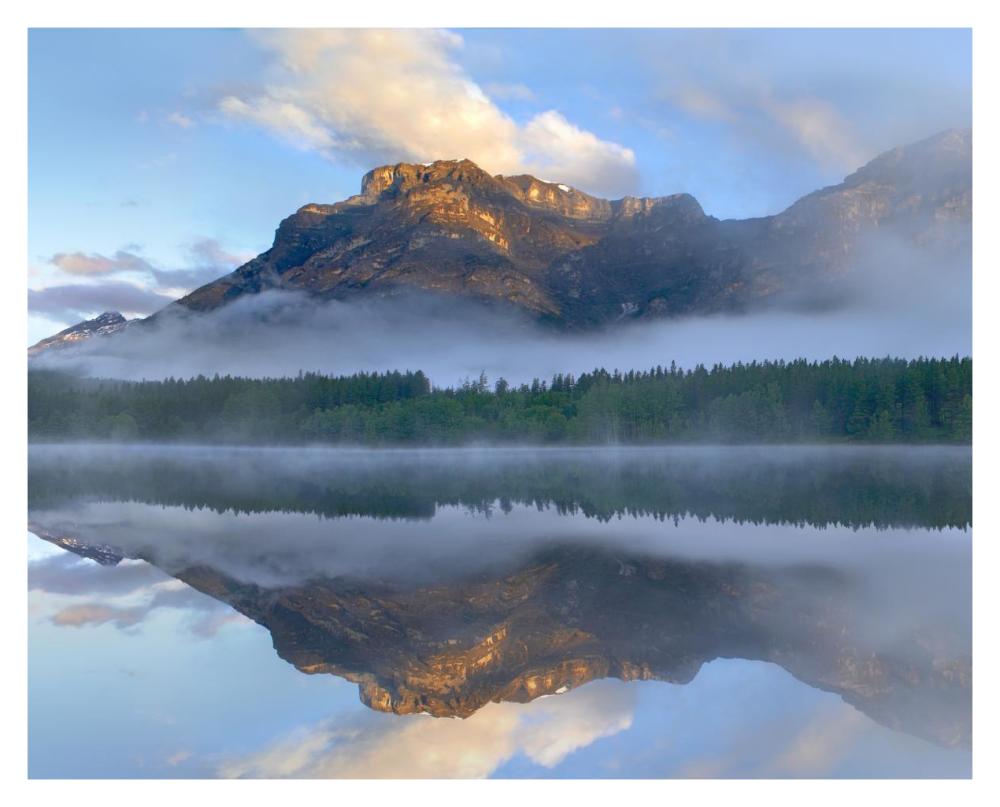 Morning Light On Mt Kidd As Seen From Wedge Pond, Alberta, Canada-Paper Art-37X30