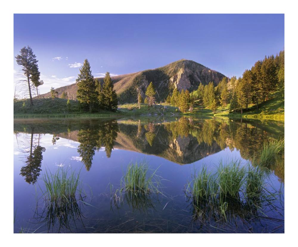 Bunsen Peak Reflected In Lake, Yellowstone National Park, Wyoming-Paper Art-22X18