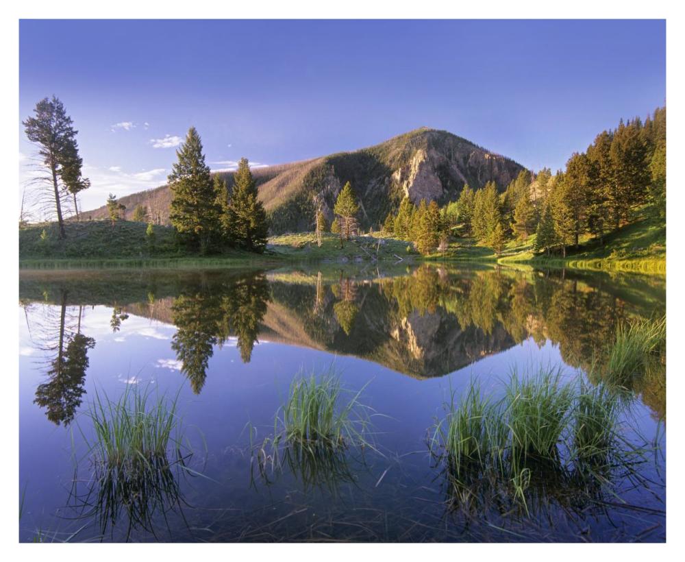 Bunsen Peak Reflected In Lake, Yellowstone National Park, Wyoming-Paper Art-37X30