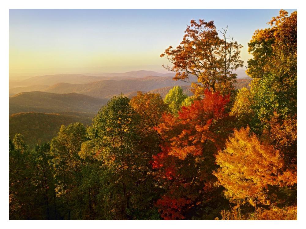 Blue Ridge Mountains From Bluff Mountain Overlook, North Carolina-Paper Art-18X14
