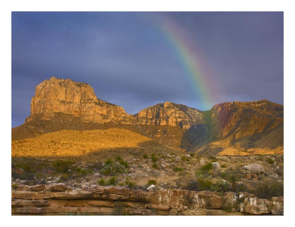 Rainbow Near El Capitan, Guadalupe Mountains National Park, Texas-Paper Art-26X20