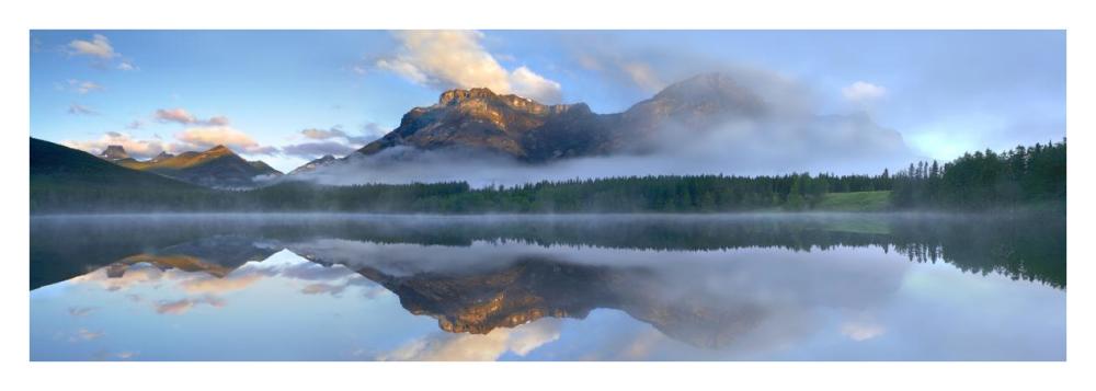 Panoramic View Of Mt Kidd As Seen From Wedge Pond, Alberta, Canada-Paper Art-38X14
