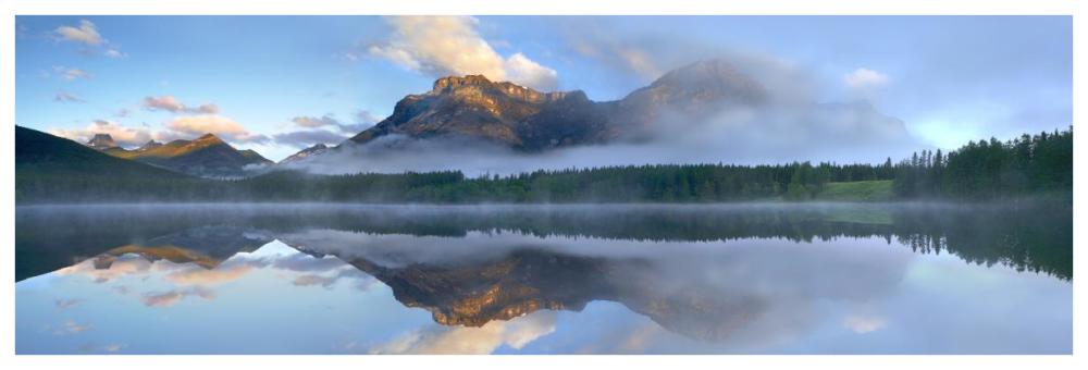 Panoramic View Of Mt Kidd As Seen From Wedge Pond, Alberta, Canada-Paper Art-74X26
