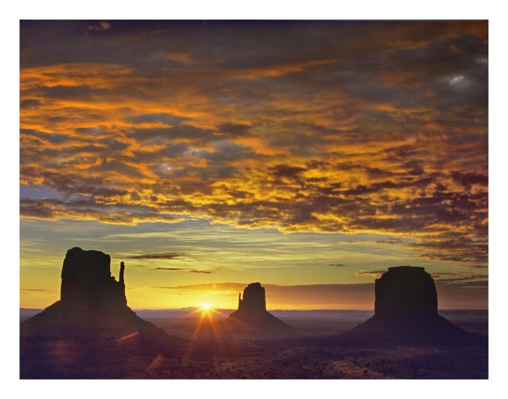 The Mittens And Merrick Butte At Sunrise, Monument Valley, Arizona-Paper Art-26X20