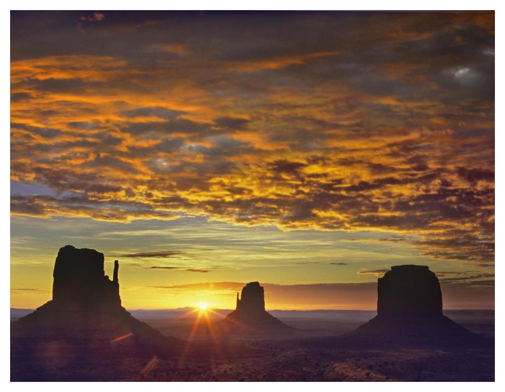 The Mittens And Merrick Butte At Sunrise, Monument Valley, Arizona-Paper Art-50X38