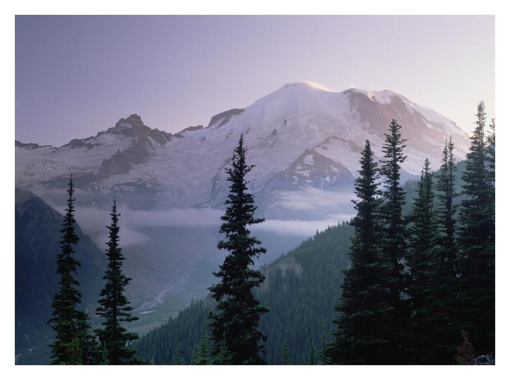 Mt Rainier As Seen At Sunrise, Mt Rainier National Park, Washington-Paper Art-18X14