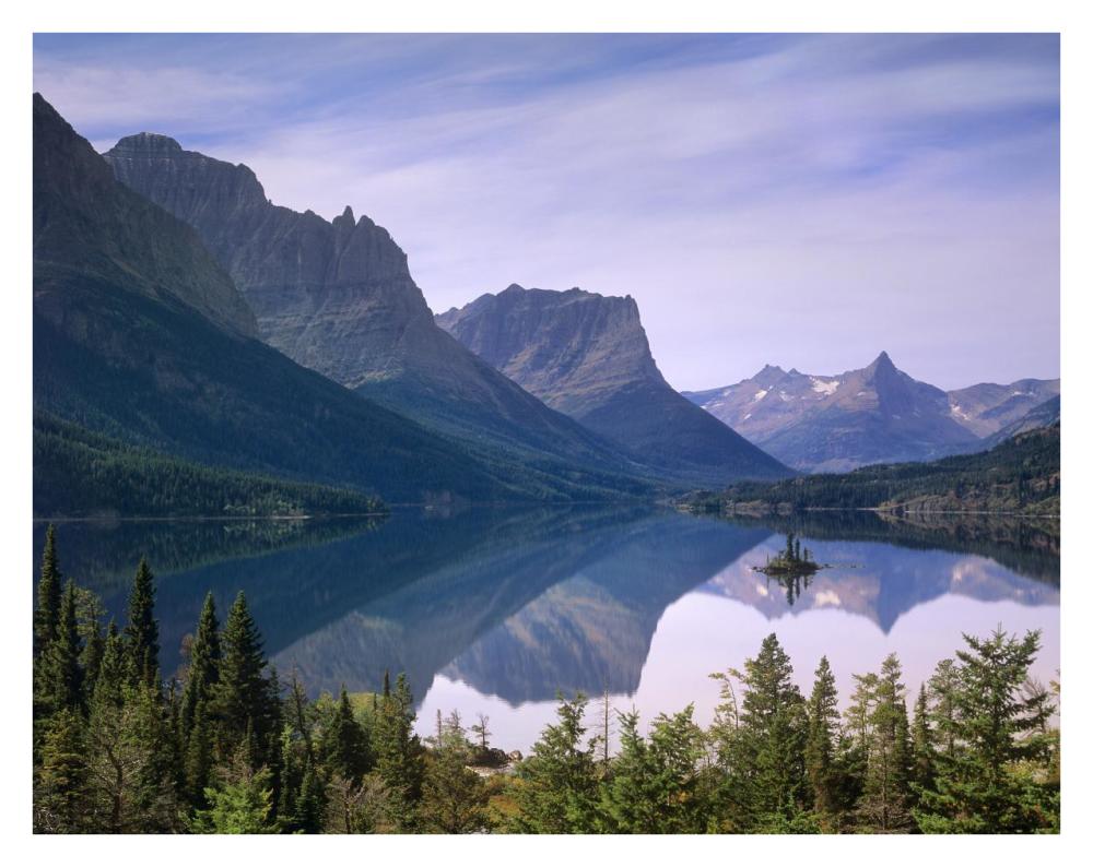 Wild Goose Island In St Mary'S Lake, Glacier National Park, Montana-Paper Art-34X26