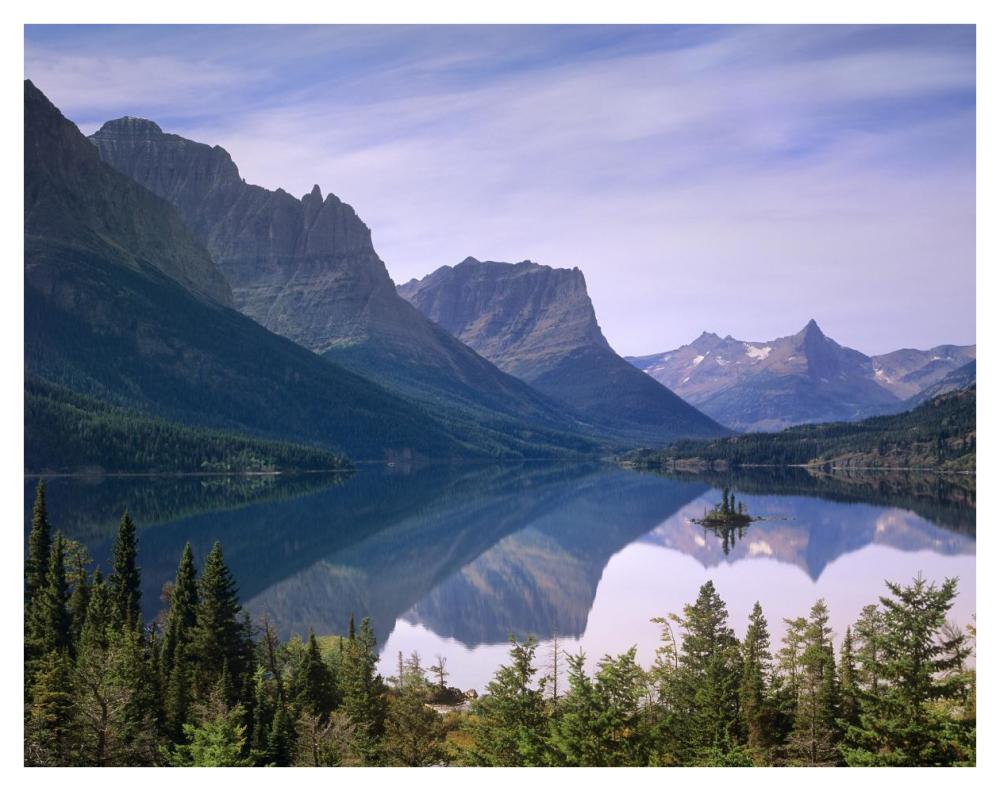 Wild Goose Island In St Mary'S Lake, Glacier National Park, Montana-Paper Art-42X32