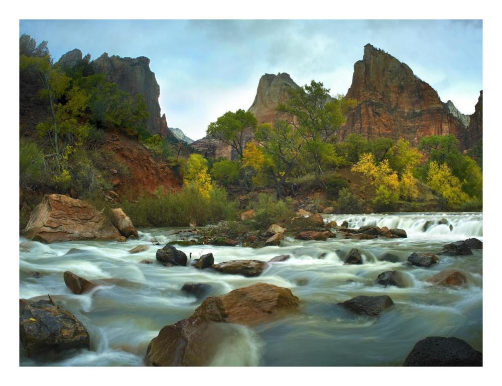 Court Of The Patriarchs Rising Above River, Zion National Park, Utah-Paper Art-26X20