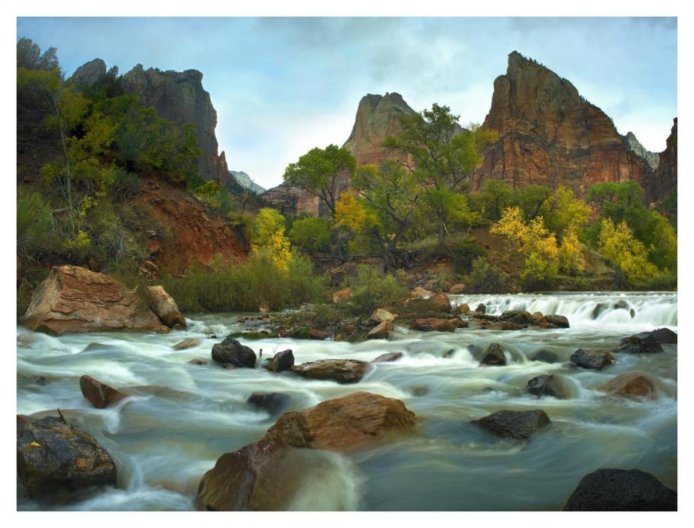 Court Of The Patriarchs Rising Above River, Zion National Park, Utah-Paper Art-42X32