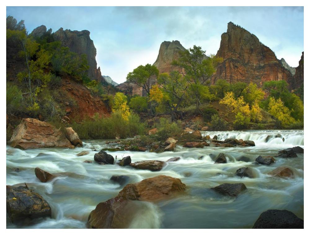 Court Of The Patriarchs Rising Above River, Zion National Park, Utah-Paper Art-50X38
