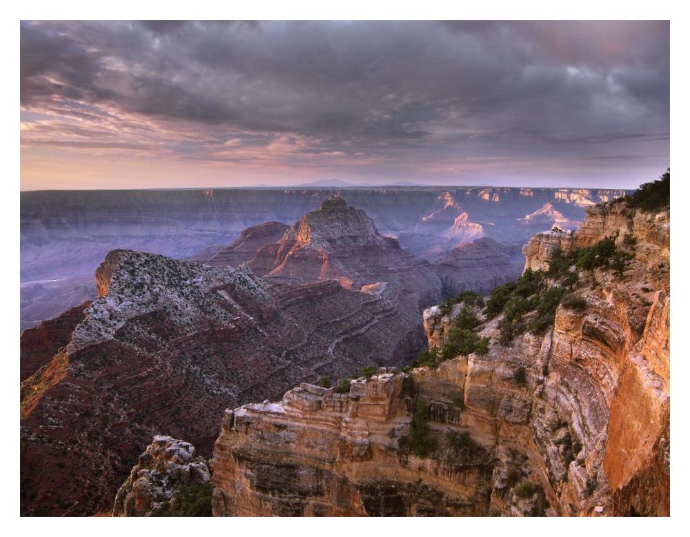 Stormy Skies Over Vishnu Temple, Grand Canyon National Park, Arizona-Paper Art-18X14