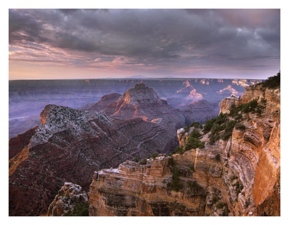 Stormy Skies Over Vishnu Temple, Grand Canyon National Park, Arizona-Paper Art-34X26