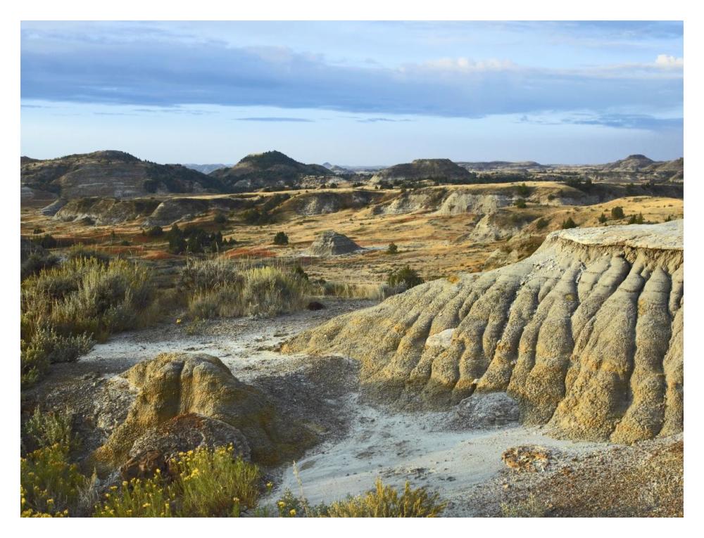 Badlands, South Unit, Theodore Roosevelt National Park, North Dakota-Paper Art-18X14