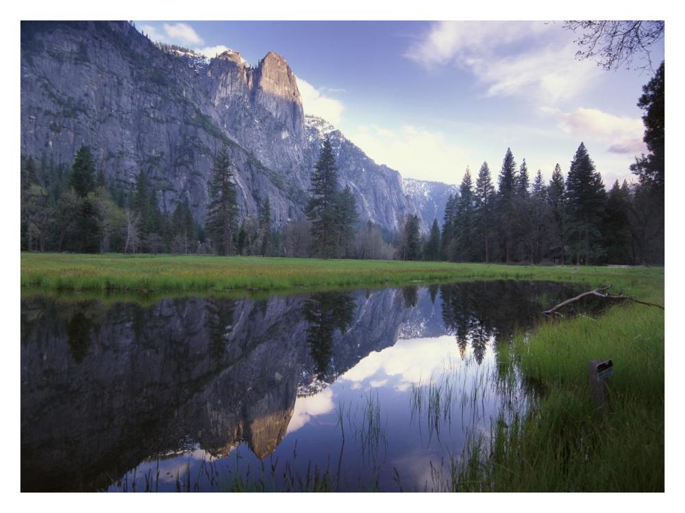 Sentinel Rock, Reflected In Water, Yosemite National Park, California-Paper Art-34X26