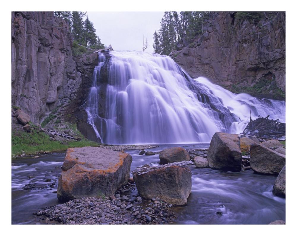 Gibbon Falls Cascading Into River, Yellowstone National Park, Wyoming-Paper Art-26X20