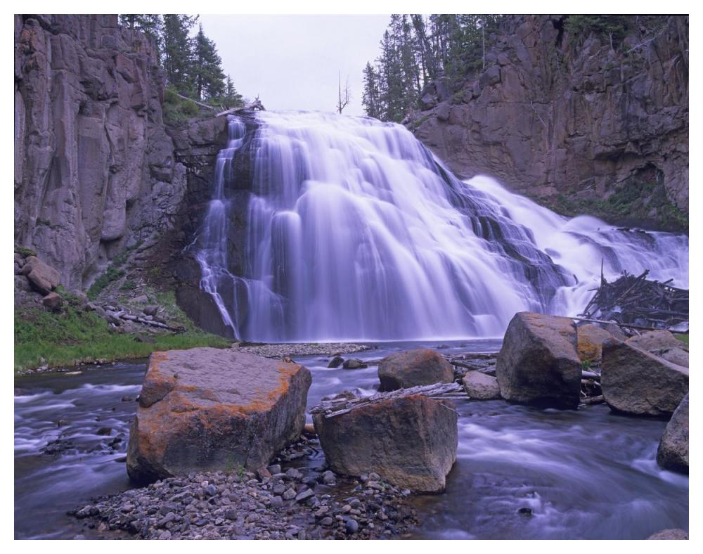 Gibbon Falls Cascading Into River, Yellowstone National Park, Wyoming-Paper Art-50X38