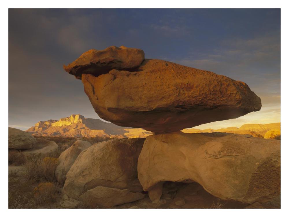 El Capitan And Balanced Rock, Guadalupe Mountains National Park, Texas-Paper Art-18X14