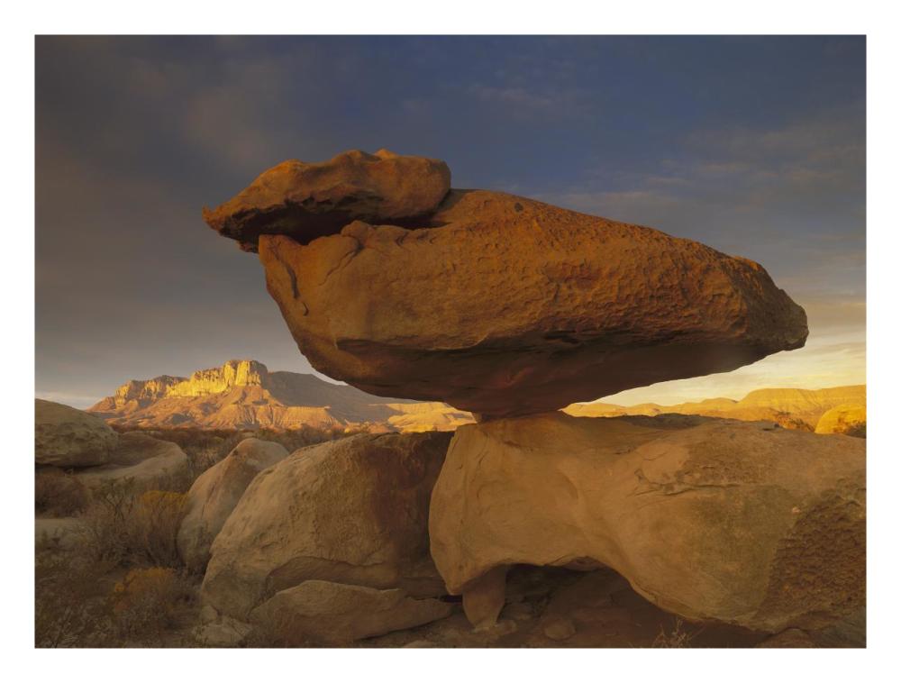 El Capitan And Balanced Rock, Guadalupe Mountains National Park, Texas-Paper Art-26X20
