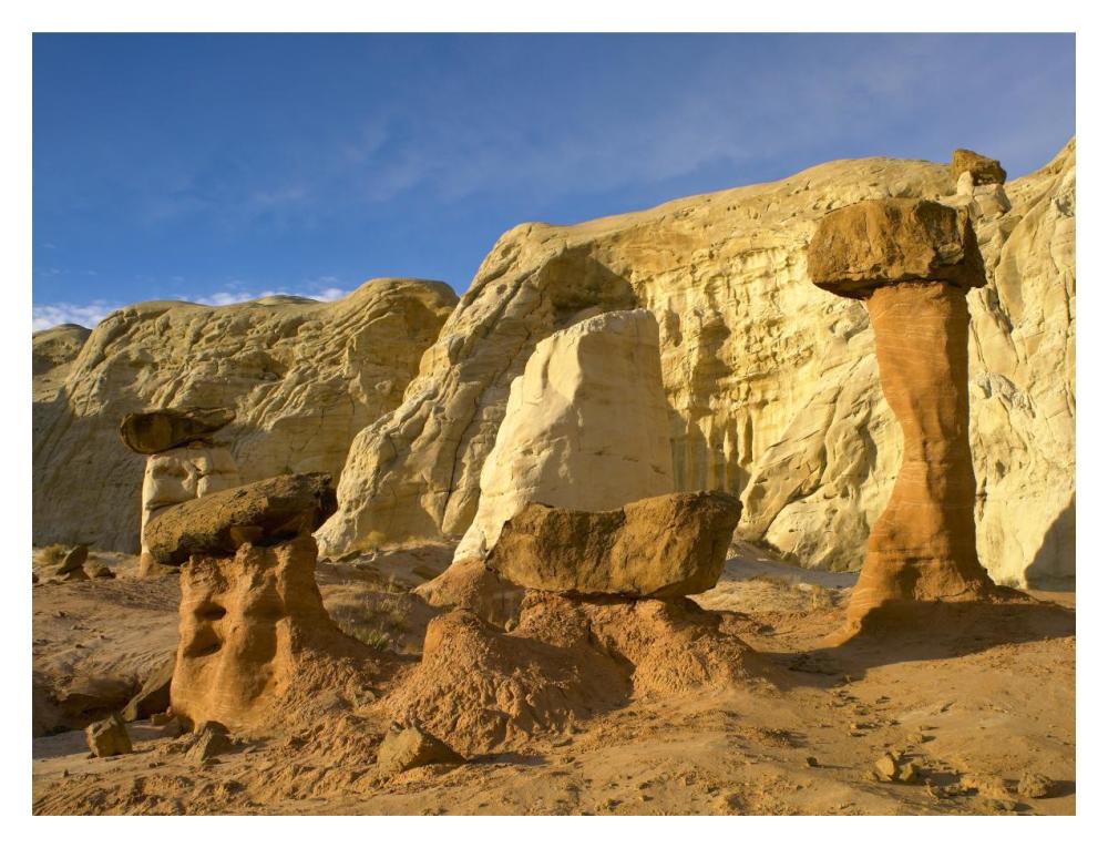 Toadstool Caprocks, Grand Staircase, Escalante National Monument, Utah-Paper Art-18X14