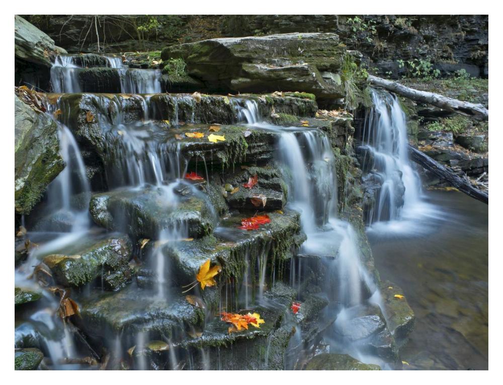 Kitchen Creek Cascades, Autumn, Ricketts Glen State Park, Pennsylvania-Paper Art-18X14