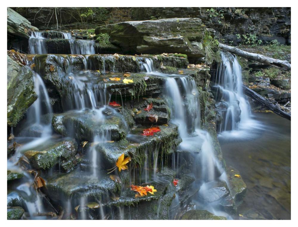 Kitchen Creek Cascades, Autumn, Ricketts Glen State Park, Pennsylvania-Paper Art-42X32
