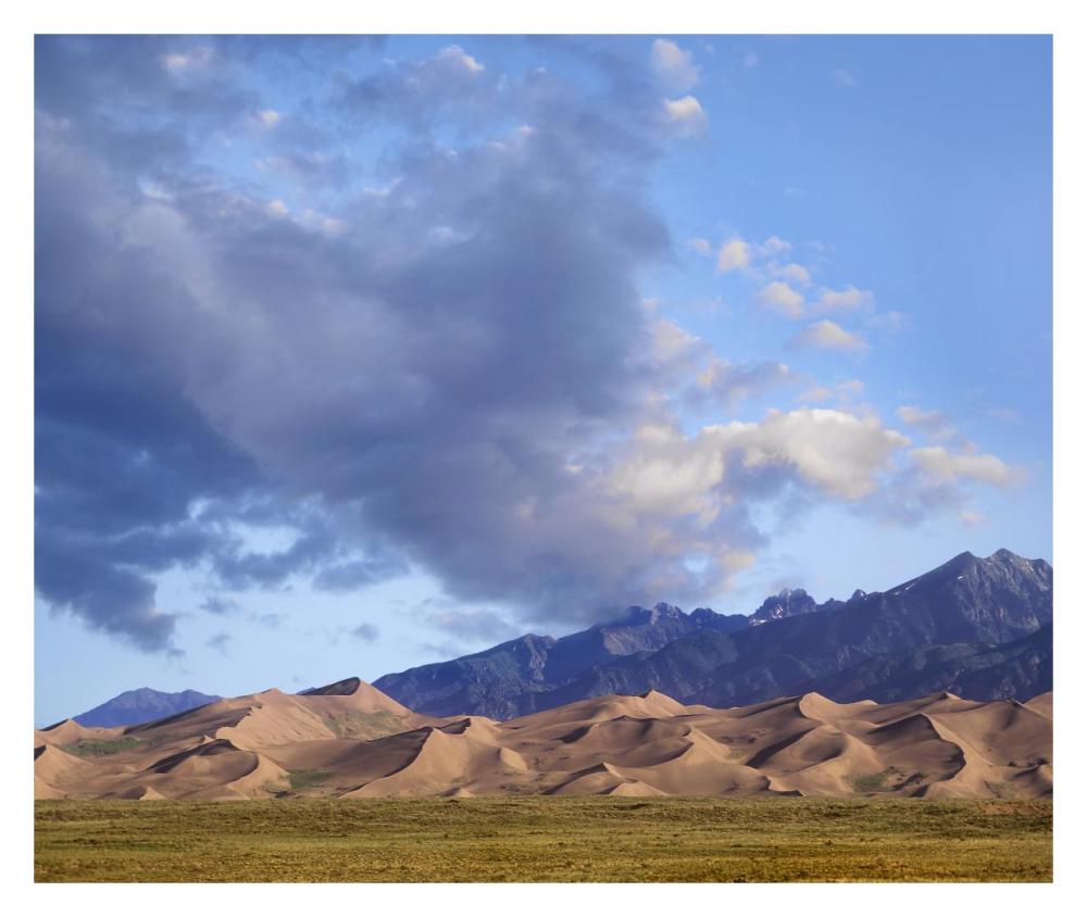 Sand Dunes And Mountains, Great Sand Dunes National Monument, Colorado-Paper Art-32X26.9