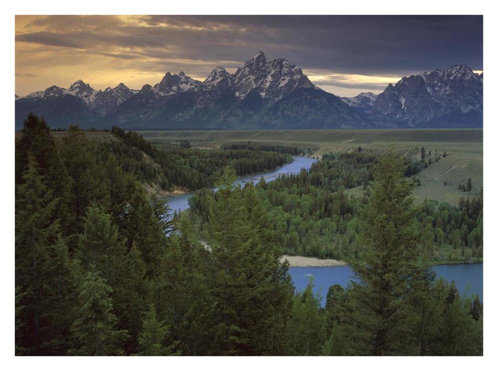 Teton Range At Snake River Overlook, Grand Teton National Park, Wyoming-Paper Art-34X26