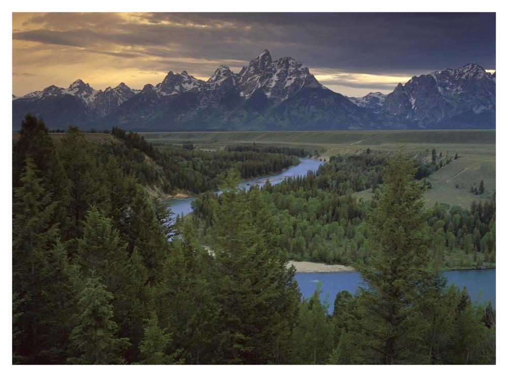 Teton Range At Snake River Overlook, Grand Teton National Park, Wyoming-Paper Art-42X32