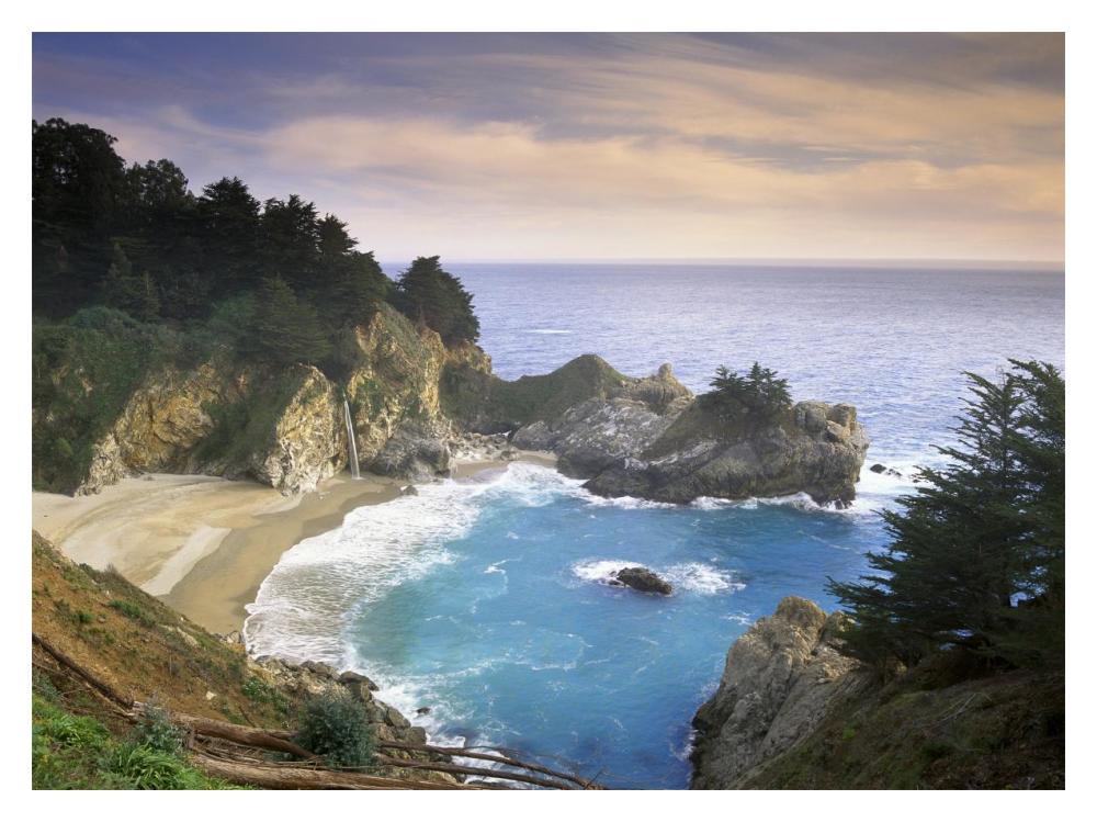 Mcway Cove And Mcway Falls, Julia Pfieffer-Burns State Park, California-Paper Art-18X14