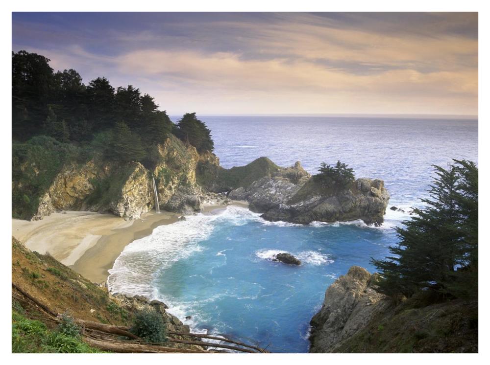 Mcway Cove And Mcway Falls, Julia Pfieffer-Burns State Park, California-Paper Art-42X32