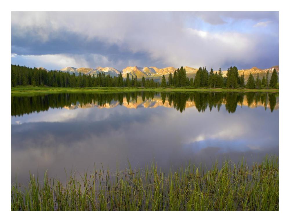 Mountains In The Weminuche Wilderness Reflected In Molas Lake, Colorado-Paper Art-26X20