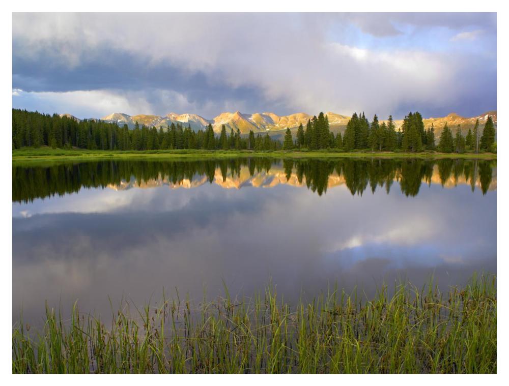 Mountains In The Weminuche Wilderness Reflected In Molas Lake, Colorado-Paper Art-42X32