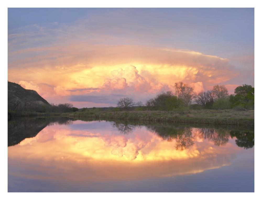 Storm Clouds And South Llano River, South Llano River State Park, Texas-Paper Art-18X14