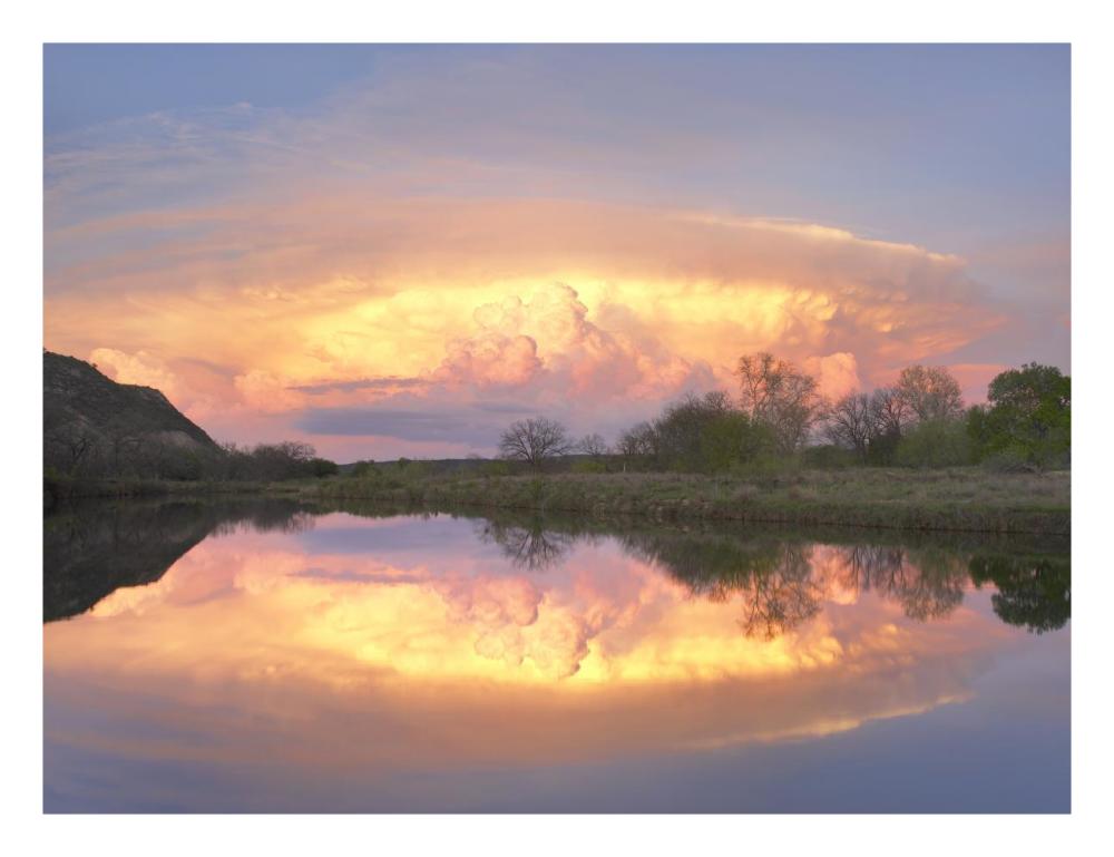 Storm Clouds And South Llano River, South Llano River State Park, Texas-Paper Art-26X20