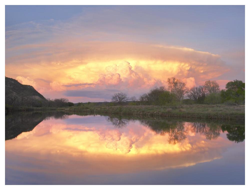 Storm Clouds And South Llano River, South Llano River State Park, Texas-Paper Art-50X38
