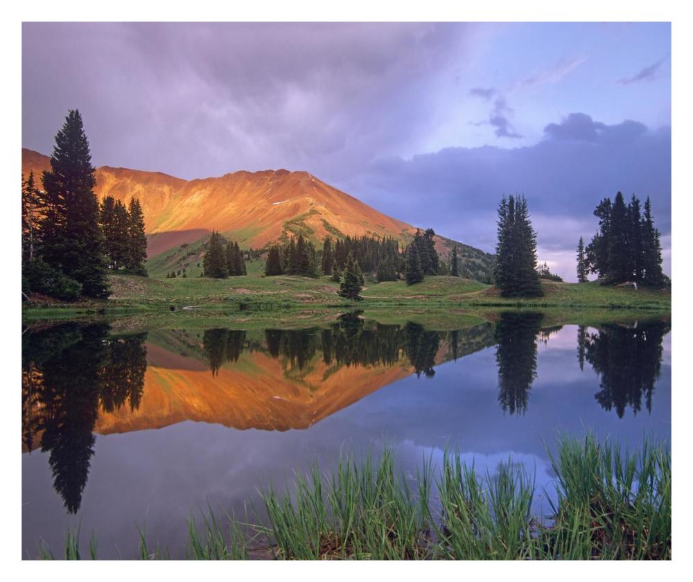 Mount Baldy At Sunset Reflected In Lake Along Paradise Divide, Colorado-Paper Art-32X26.9